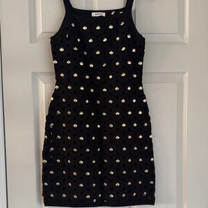 SANDRO Embellished macramé mini dress size 36